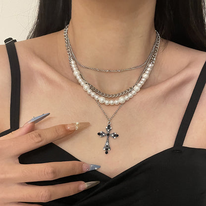 Multi-Layered Pearl Cross