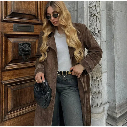 Vintage Suede Long Coat