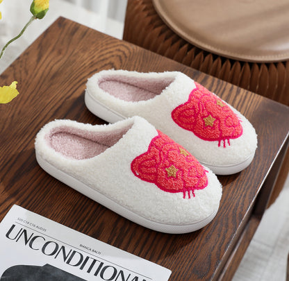 Animal Embroidery Slippers