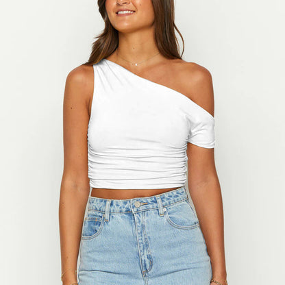 Off-Shoulder Plissiertes Top