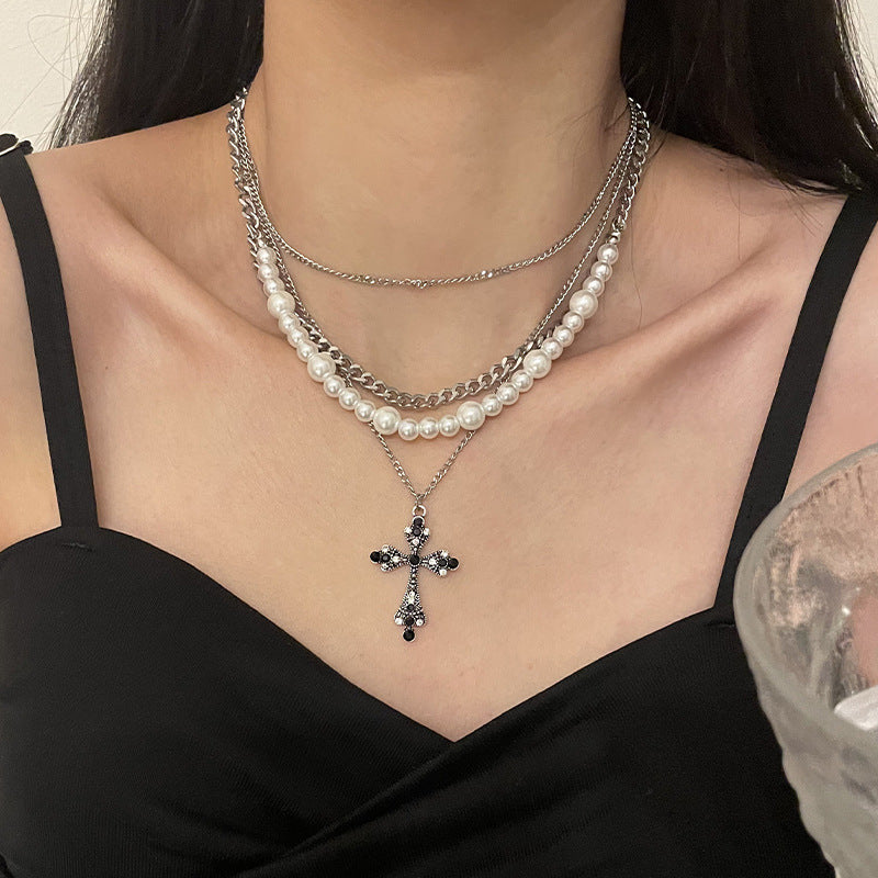 Multi-Layered Pearl Cross