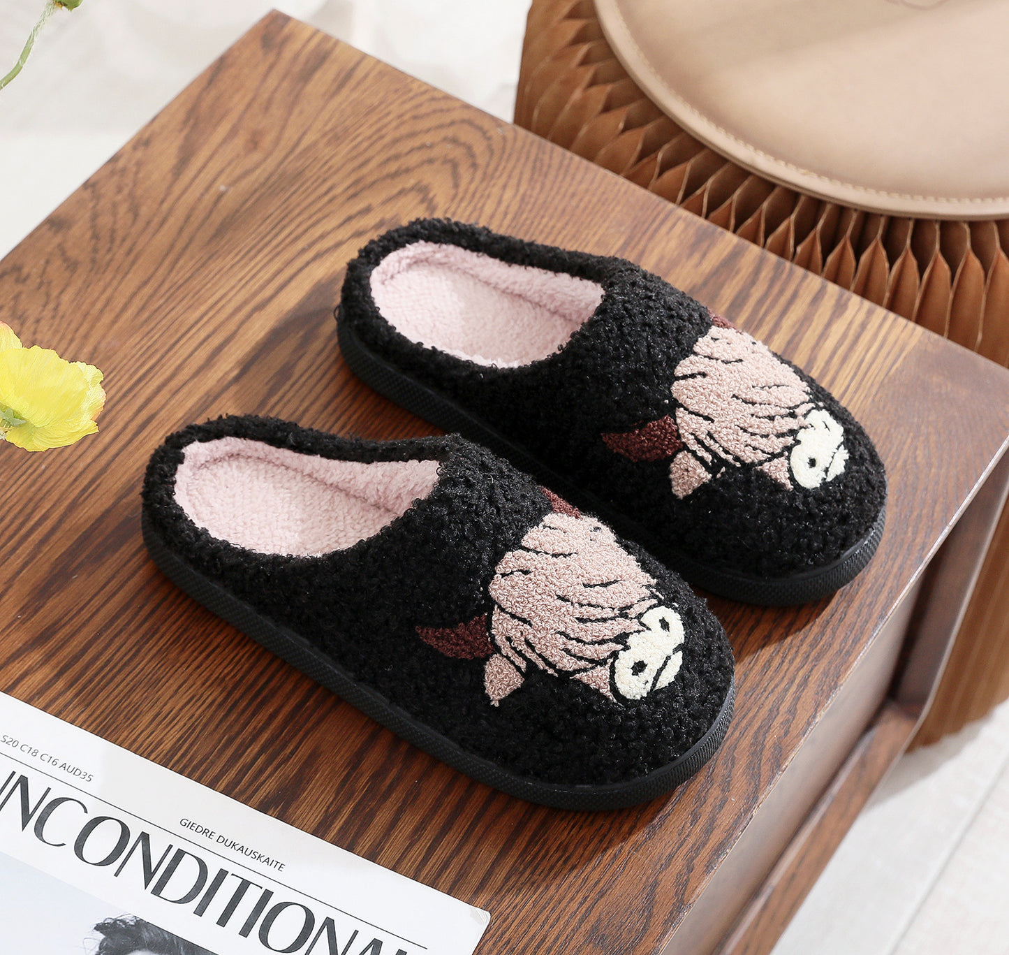 Animal Embroidery Slippers