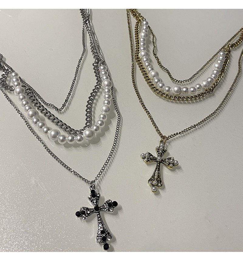 Multi-Layered Pearl Cross