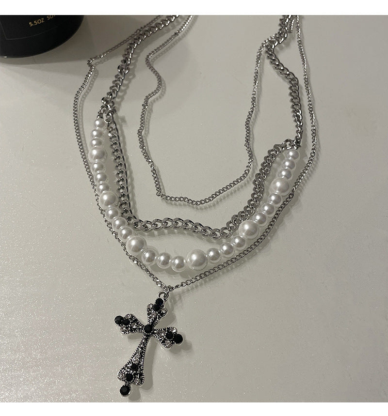 Multi-Layered Pearl Cross