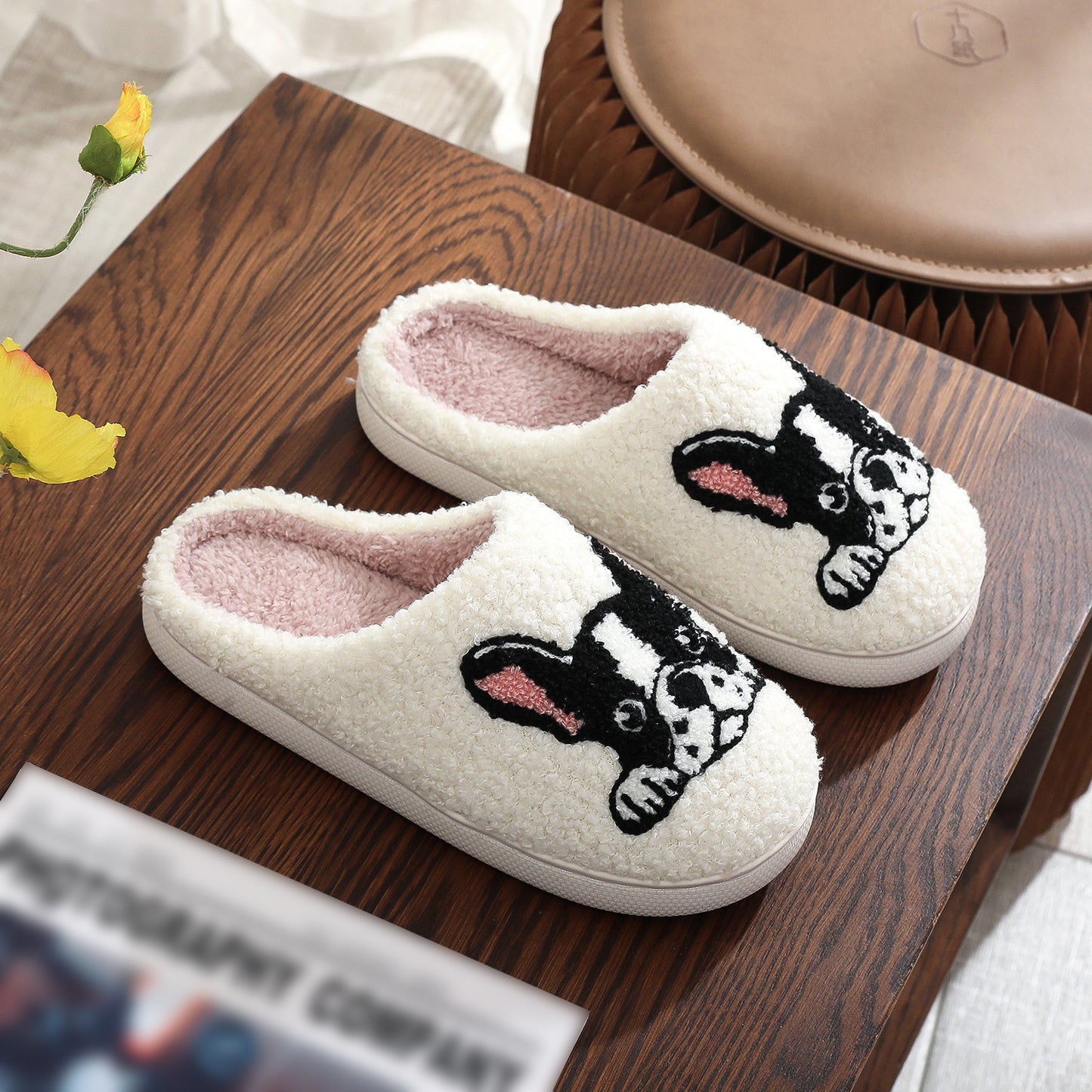 Animal Embroidery Slippers