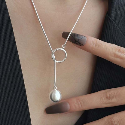 Ins Round Ball Ring Necklace