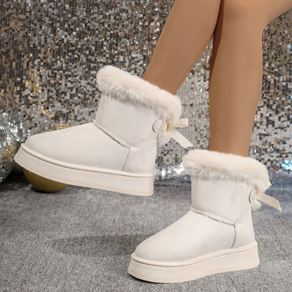 Winter Snow Boots With Bowknot