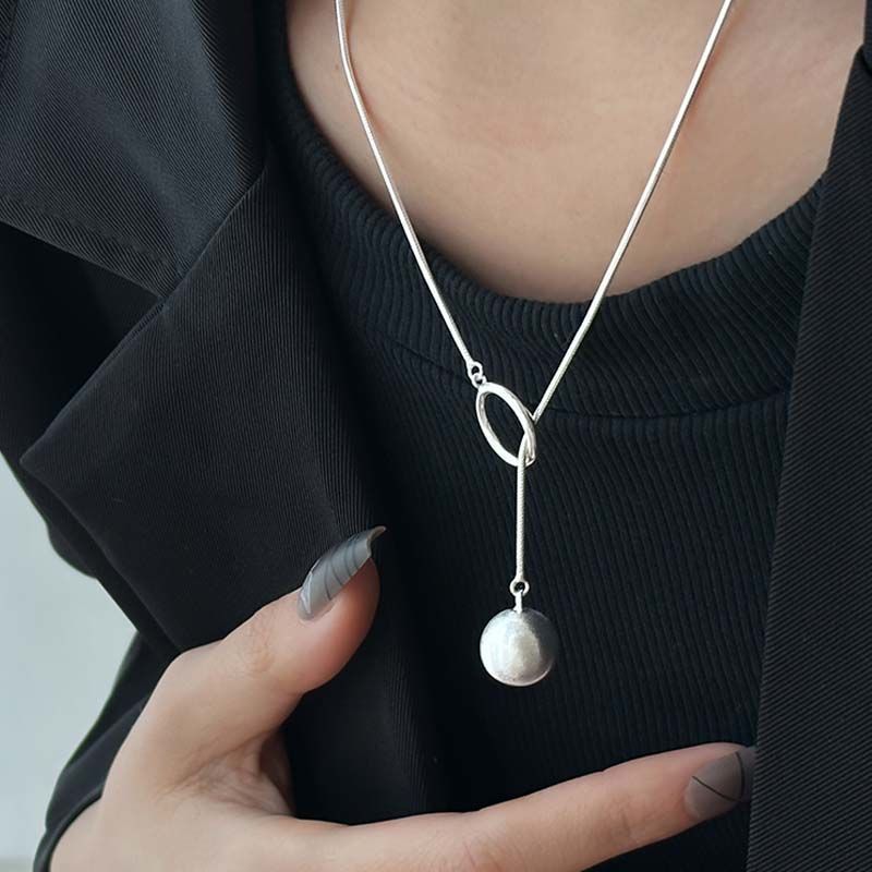 Ins Round Ball Ring Necklace