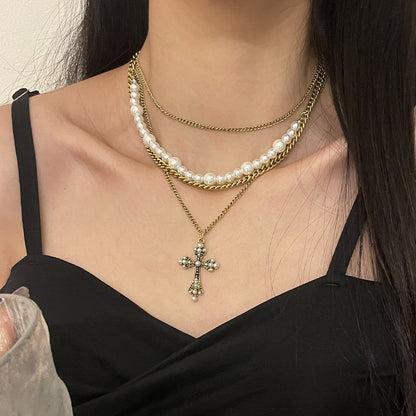 Multi-Layered Pearl Cross