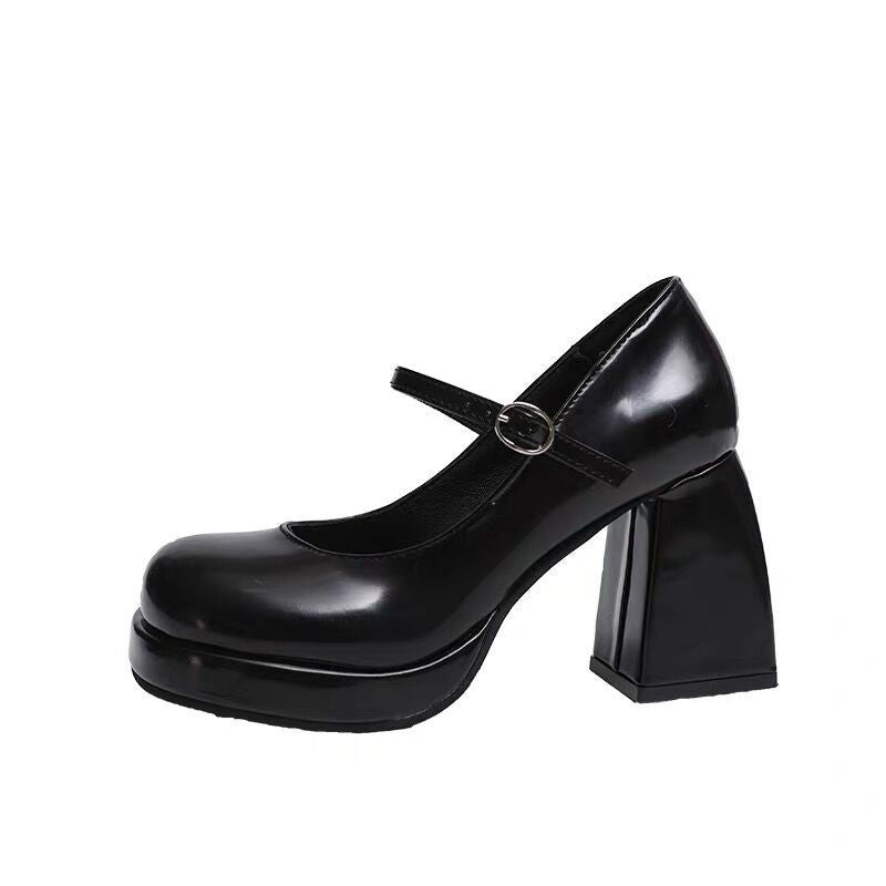 Platform Buckle Chunky Heel Shoes