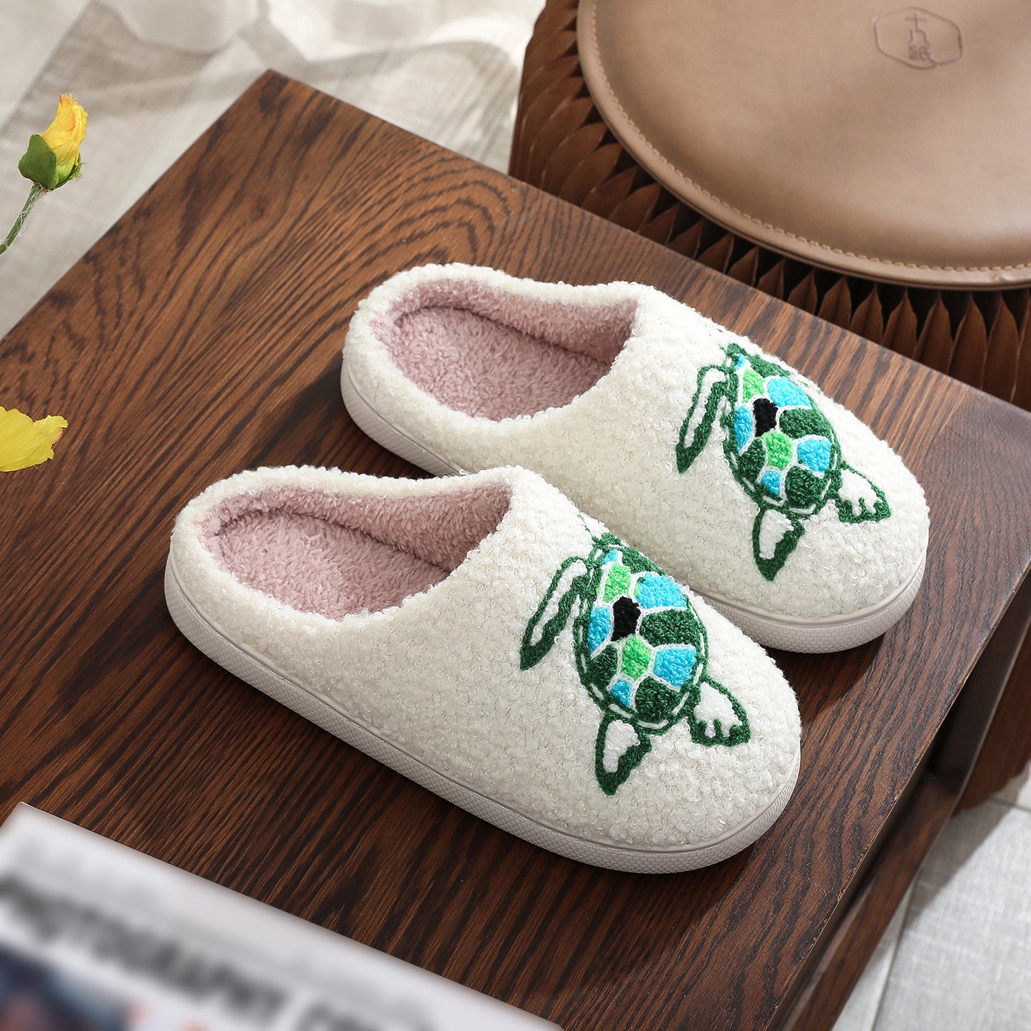 Animal Embroidery Slippers