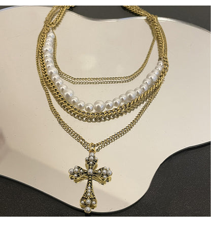 Multi-Layered Pearl Cross