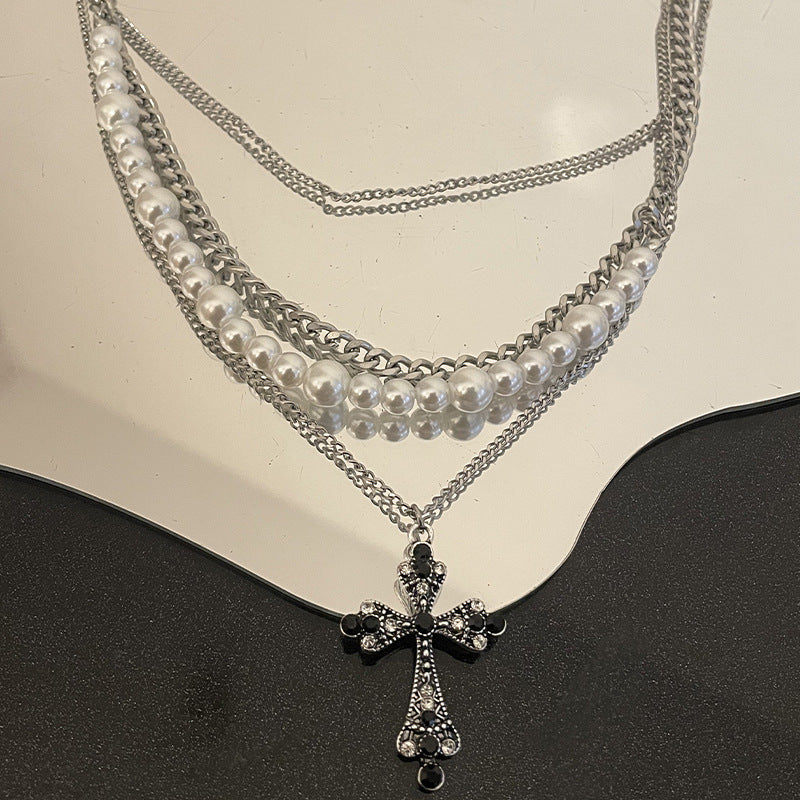 Multi-Layered Pearl Cross