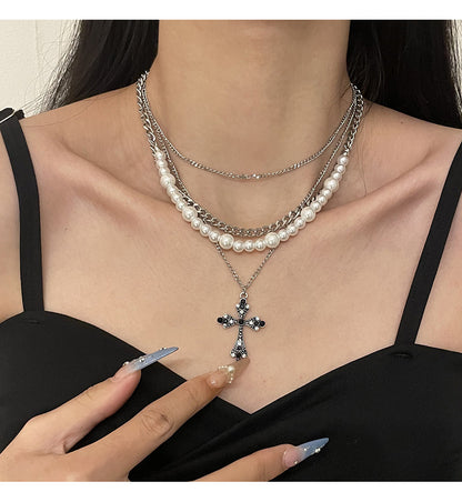 Multi-Layered Pearl Cross