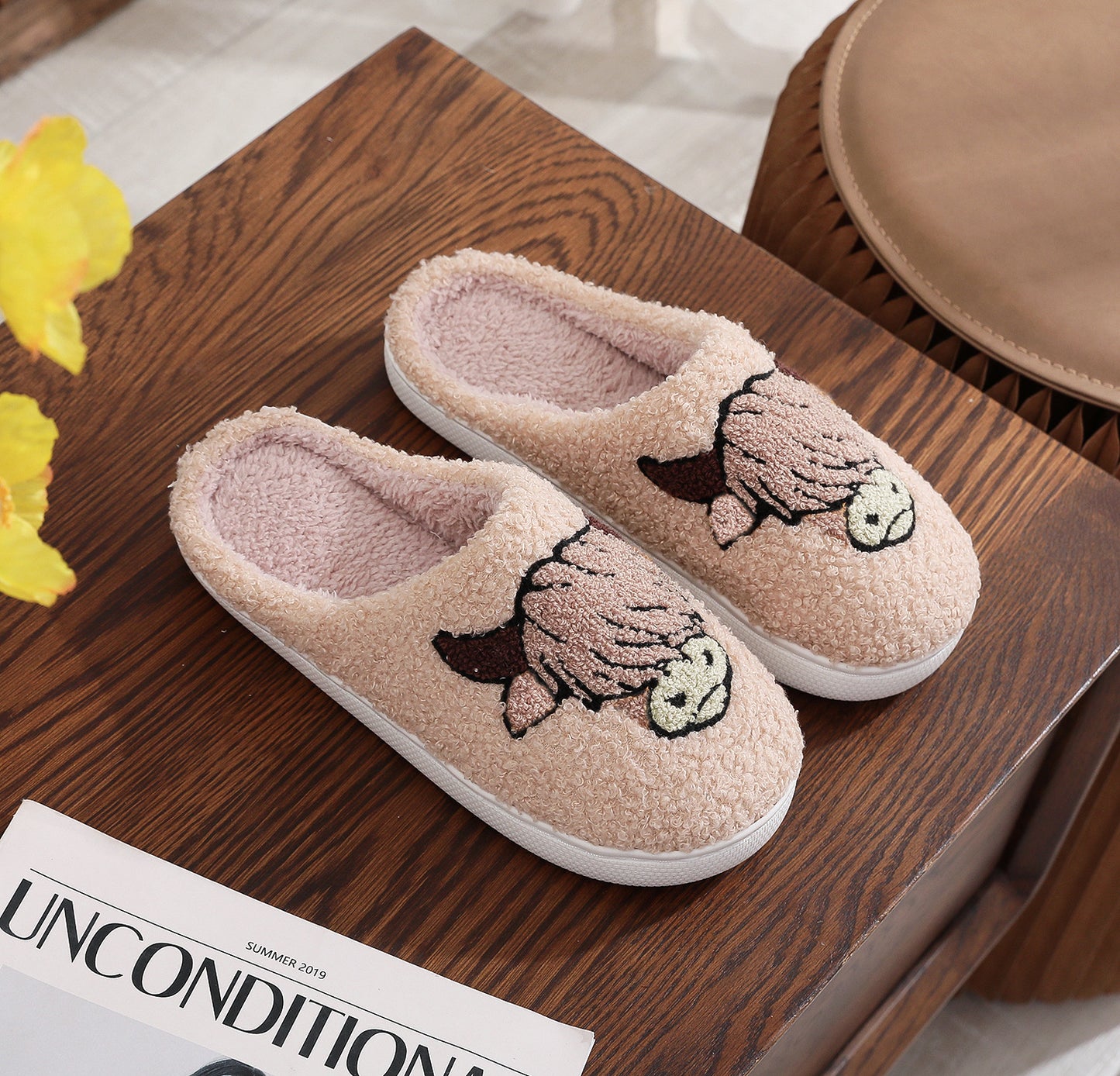 Animal Embroidery Slippers