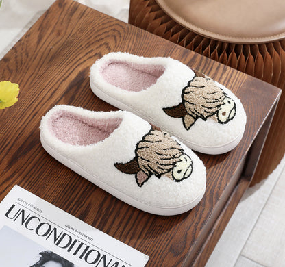 Animal Embroidery Slippers